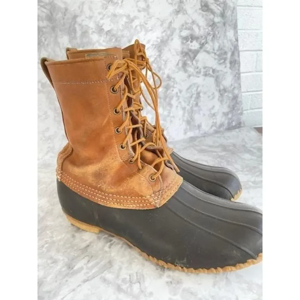 L.L. Bean Maine Hunting Shoes Boots Sz 13M Sherpa Liners Archival Vintage 1960s